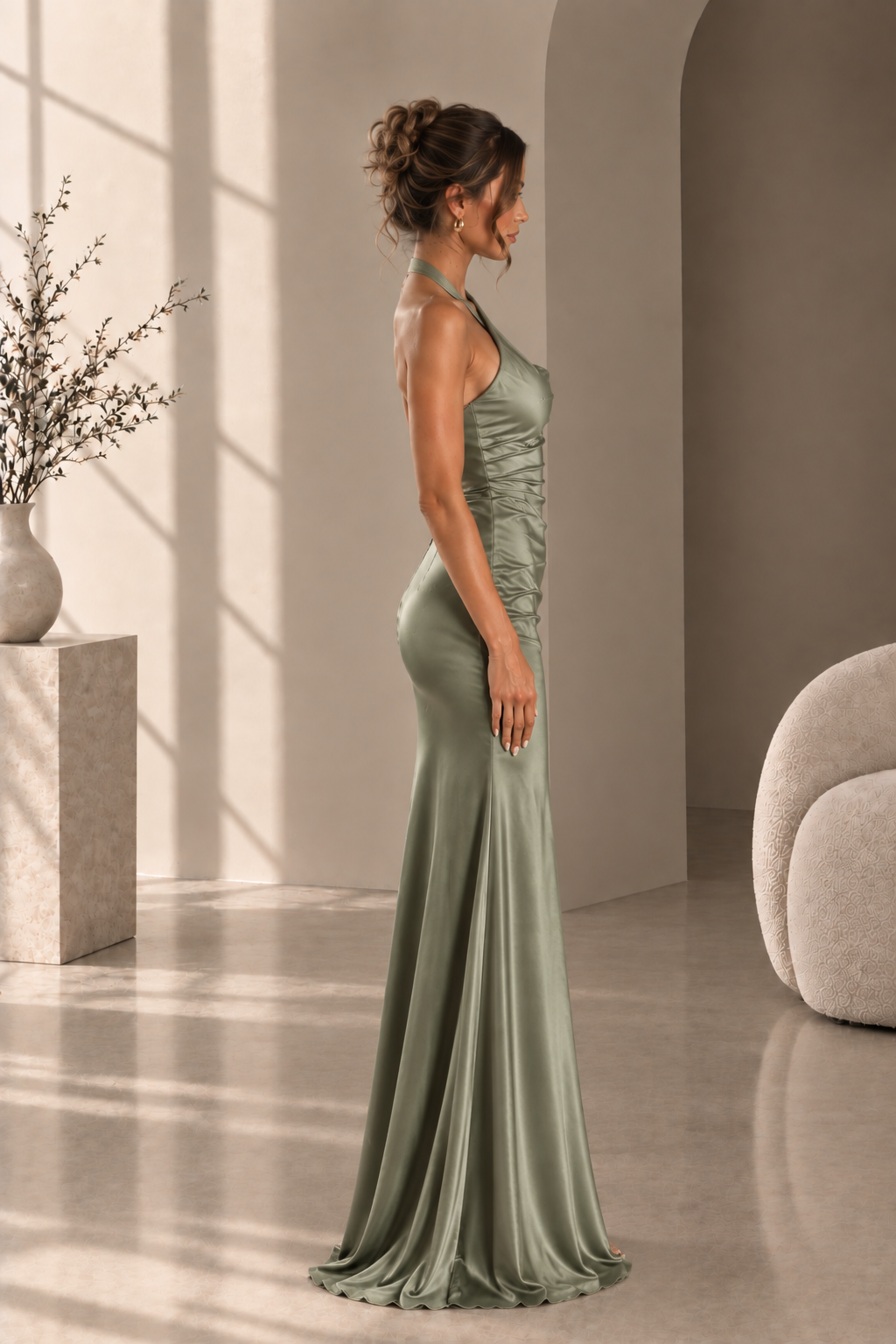 Women's Elegant Halter Maxi Dress