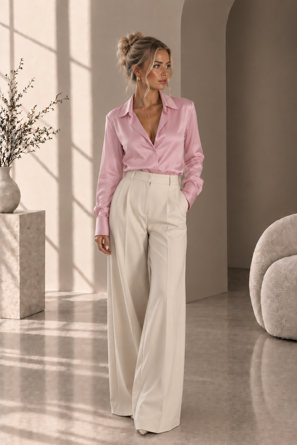 Women's Classic Button-Up Blouse