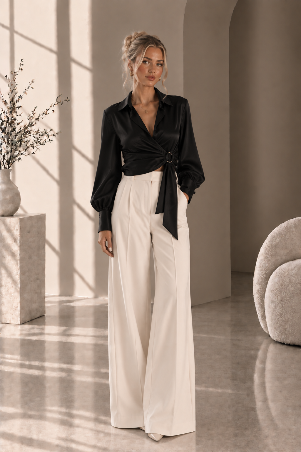 Women's Elegant Wrap Blouse
